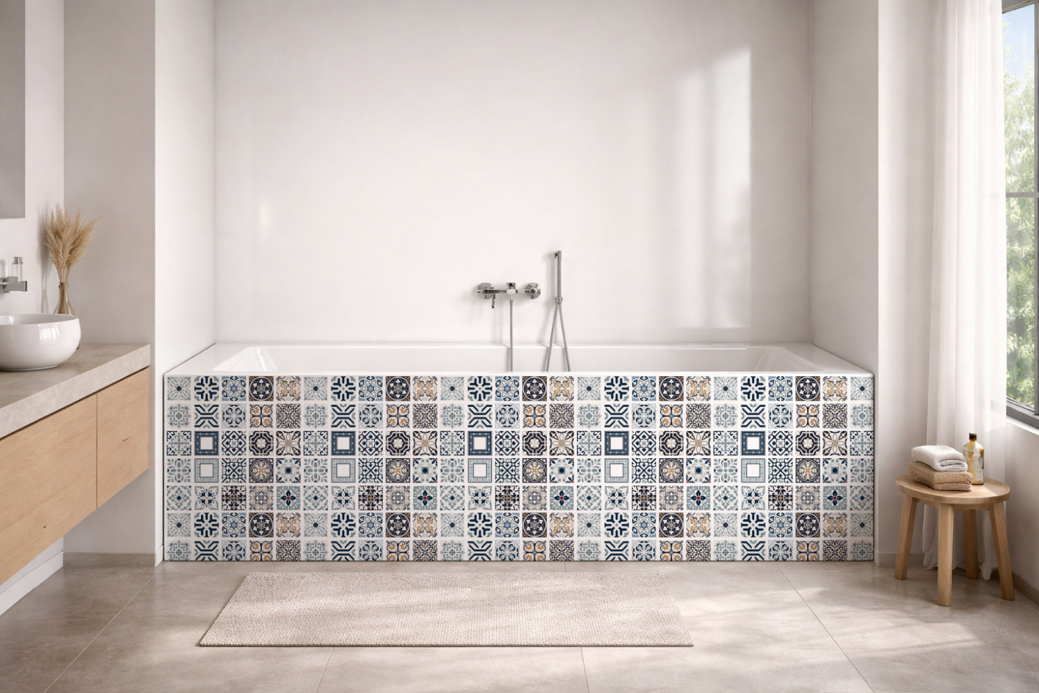 Badrückwand Patchwork