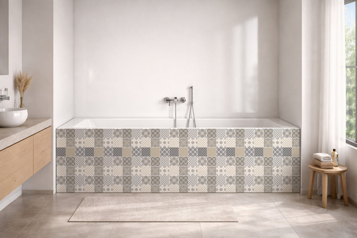 Badrückwand Patchwork