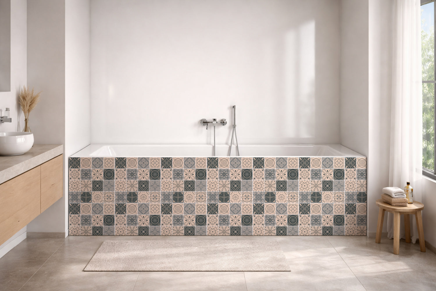 Badrückwand Patchwork