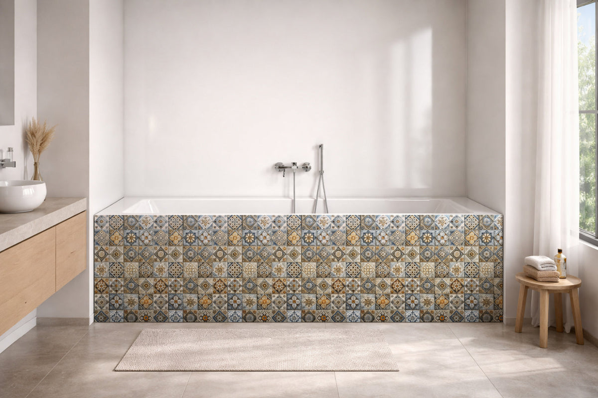 Badrückwand Patchwork