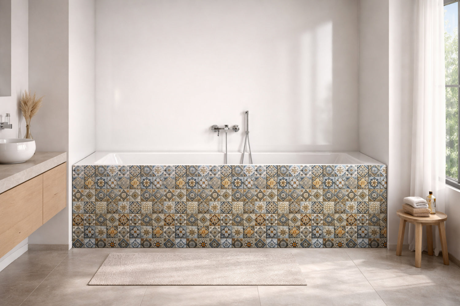 Badrückwand Patchwork