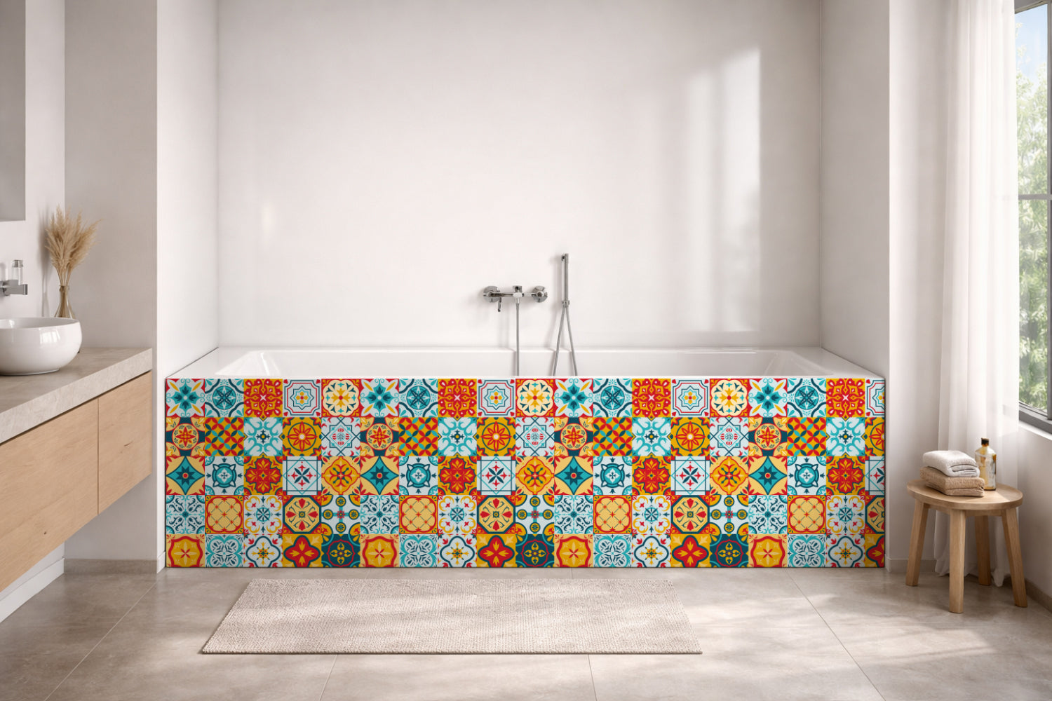 Badrückwand Patchwork