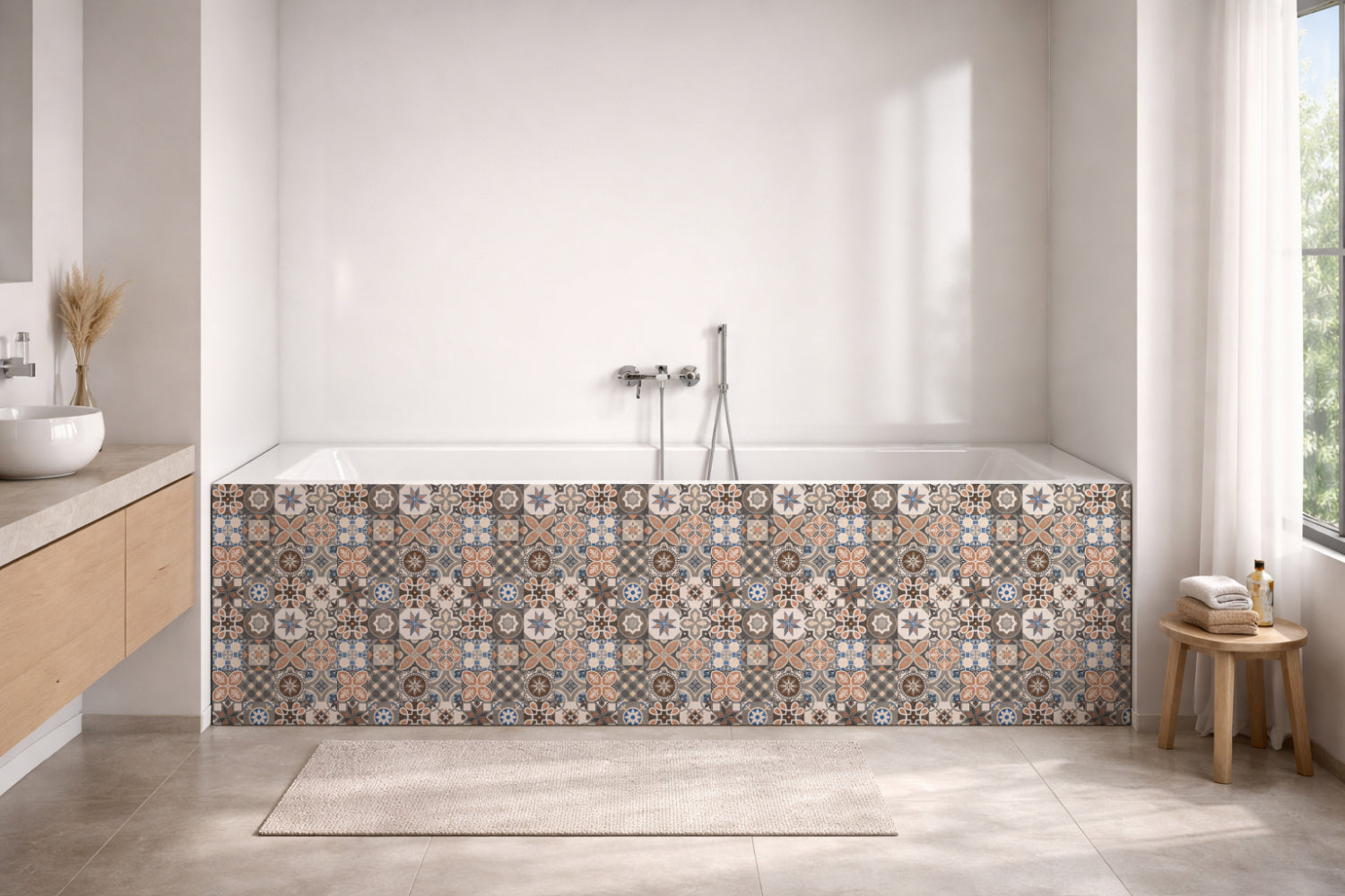 Badrückwand Patchwork