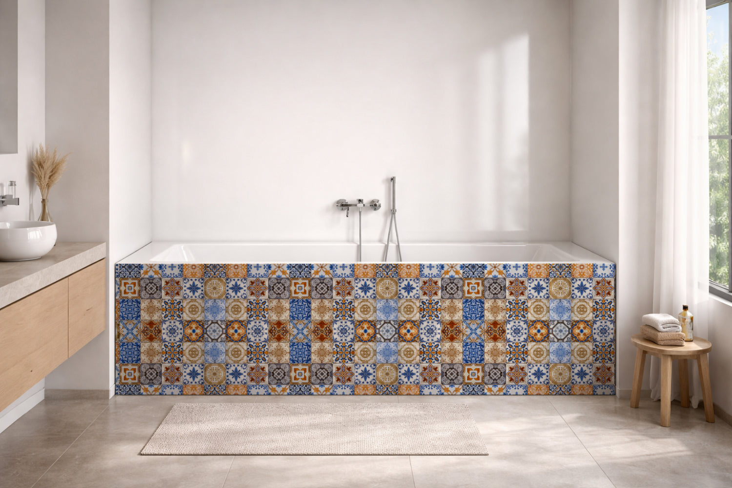 Badrückwand Patchwork