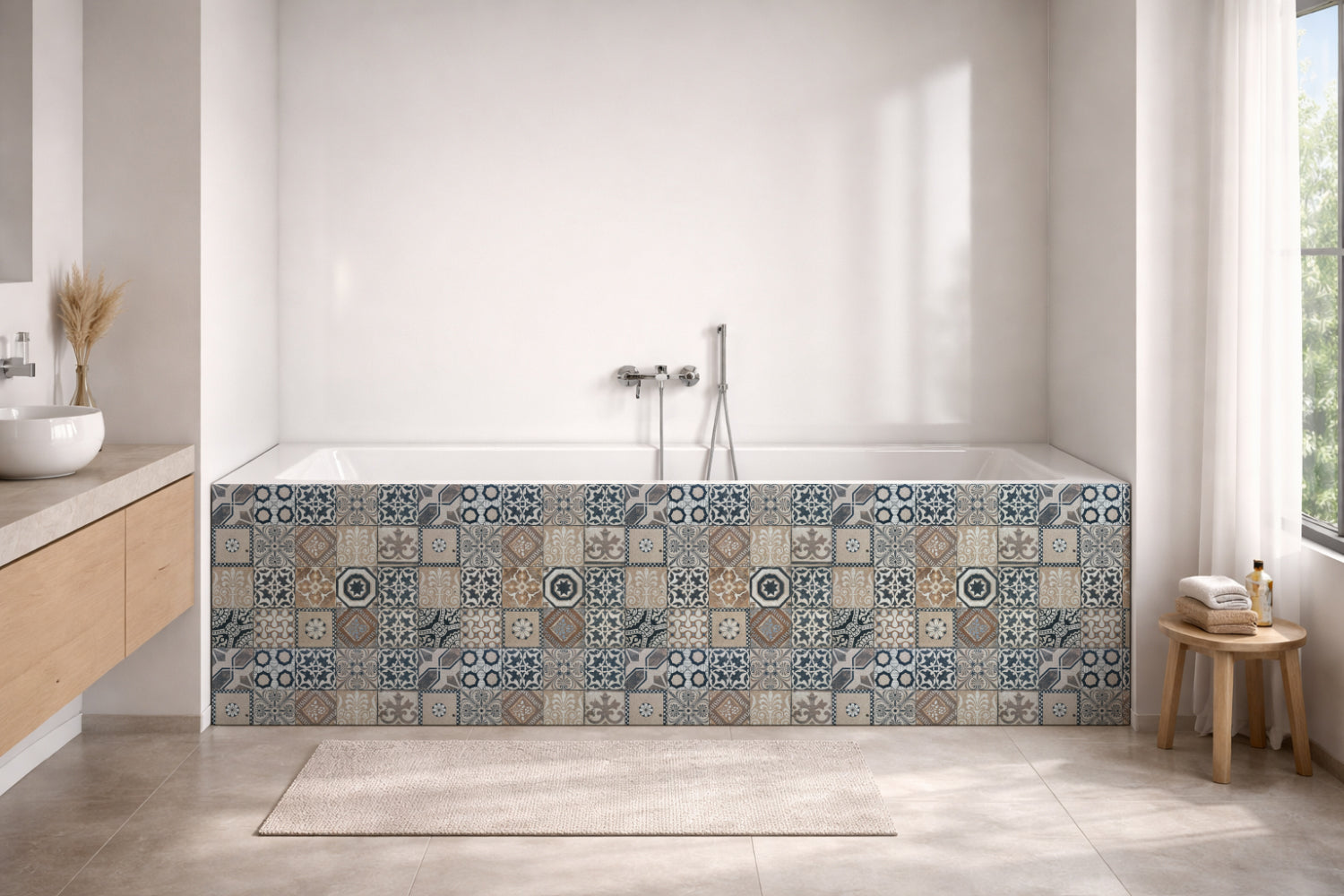 Badrückwand Patchwork