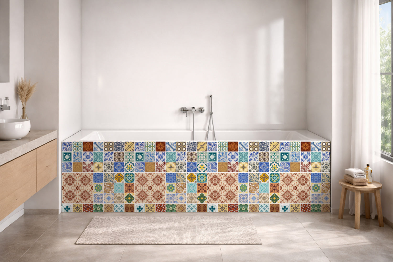 Badrückwand Patchwork