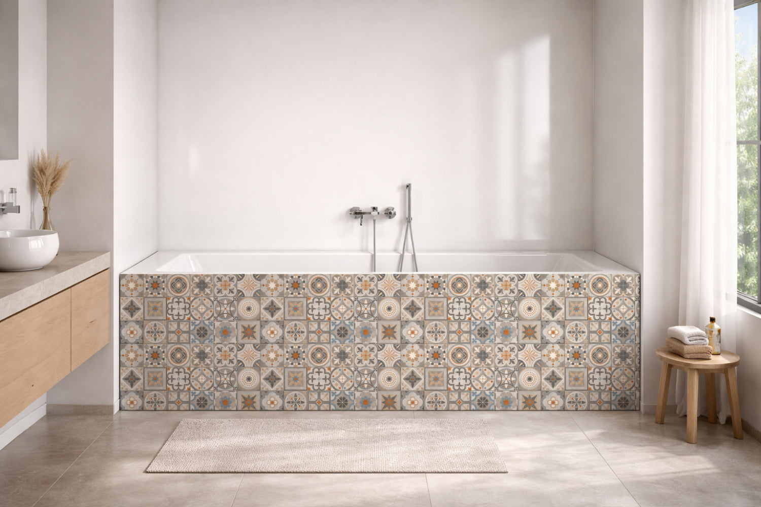 Badrückwand Patchwork