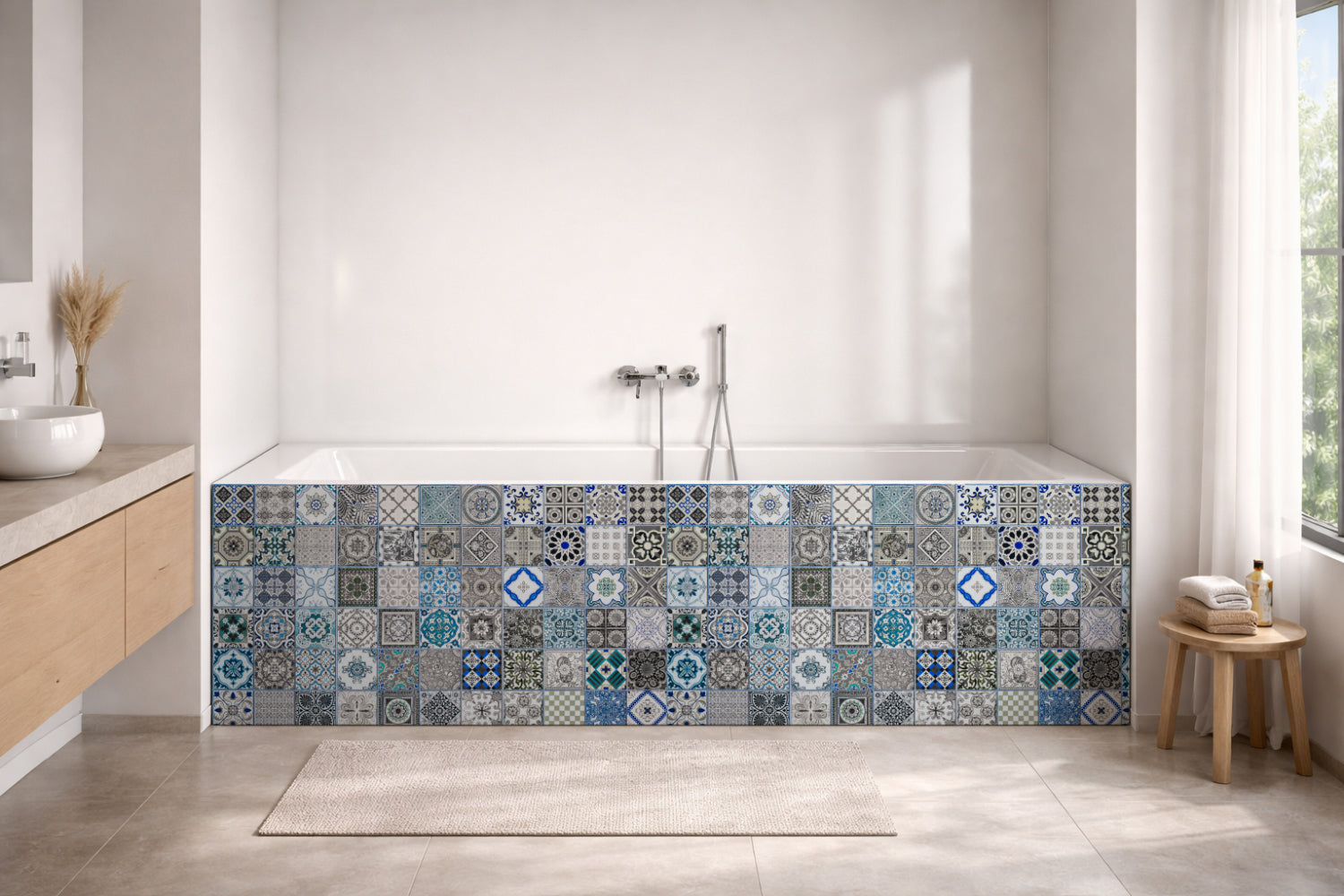 Badrückwand Patchwork