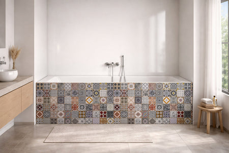 Badrückwand Patchwork