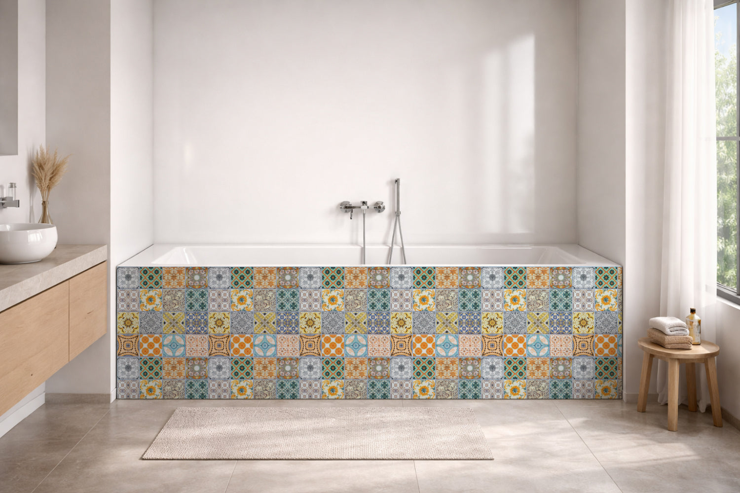 Badrückwand Patchwork