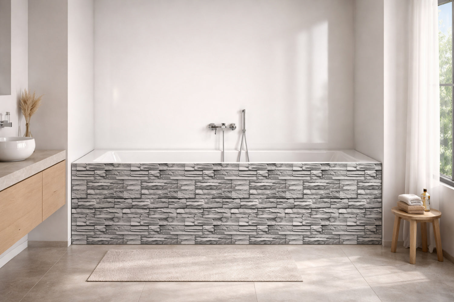 Badewannenverkleidung Steinoptik