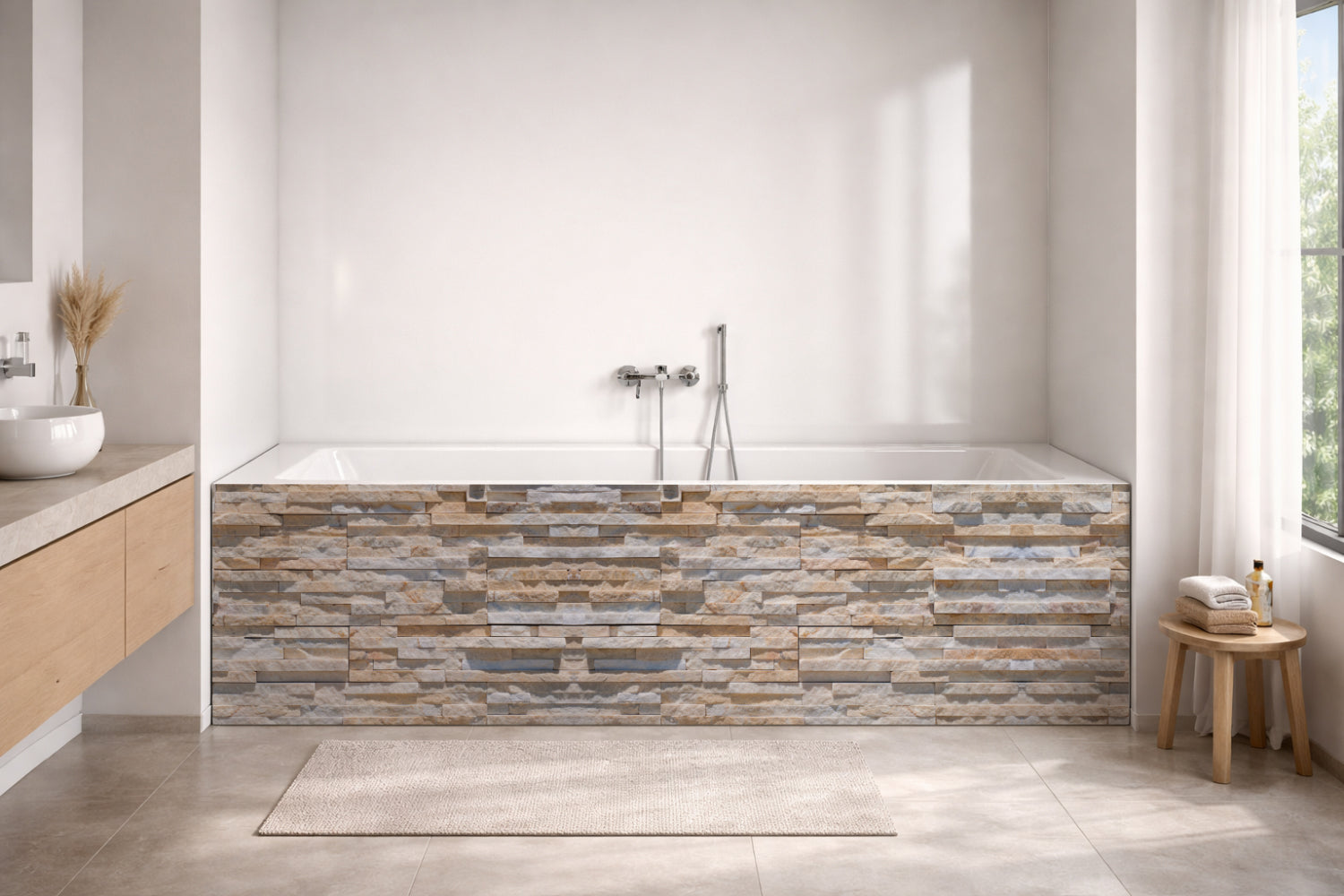 Badewannenverkleidung Steinoptik