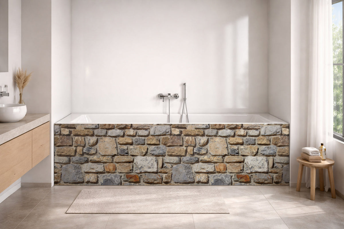 Badrückwand Steinoptik