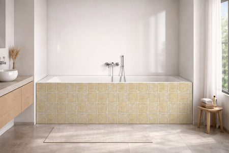 Badrückwand Steinoptik
