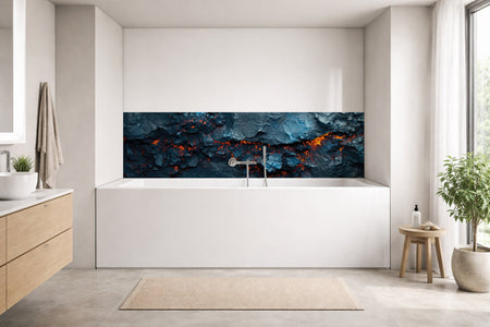 Badrückwand Steinoptik