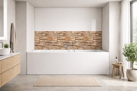 Badrückwand Steinoptik
