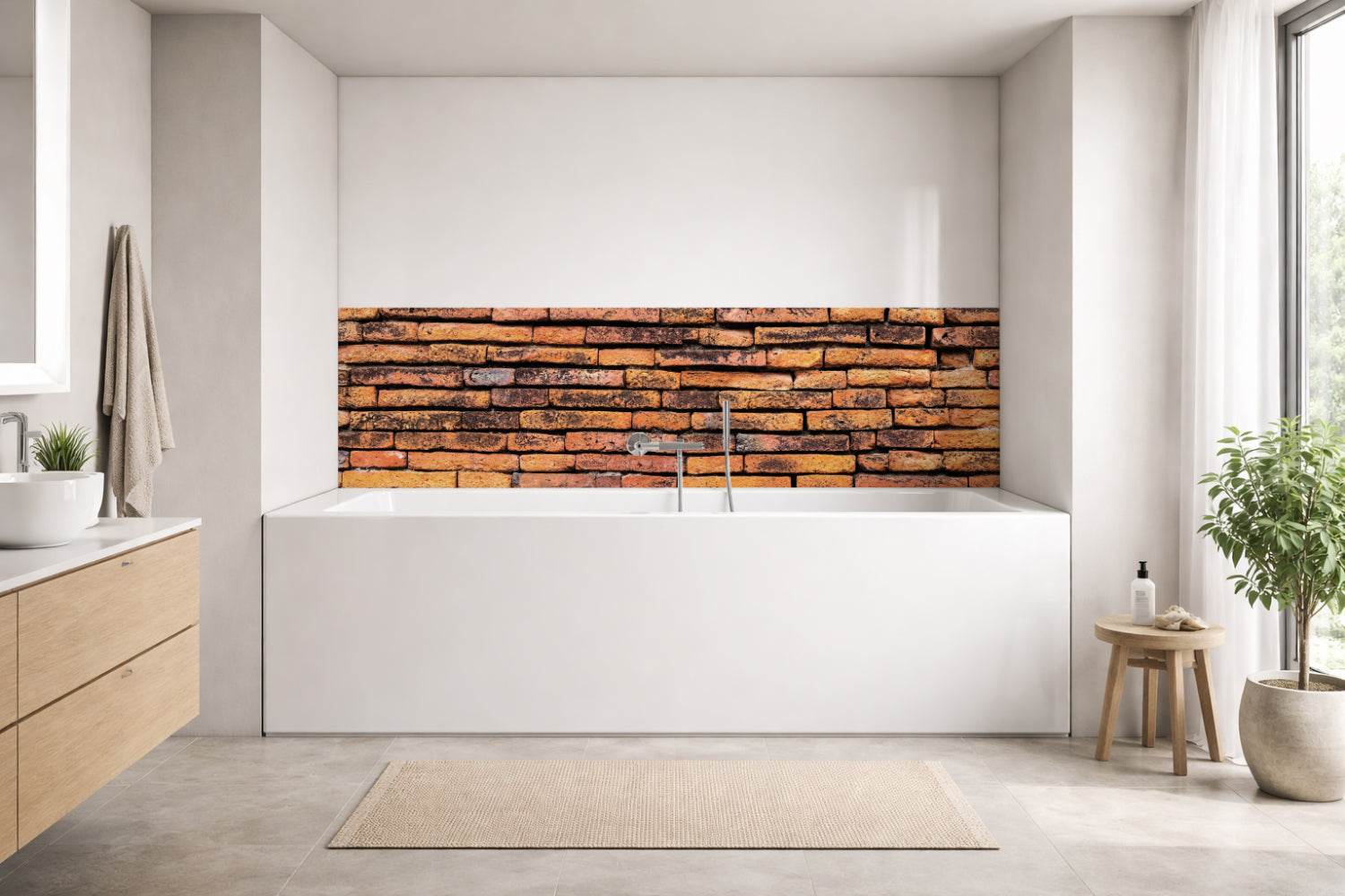 Badrückwand Steinoptik