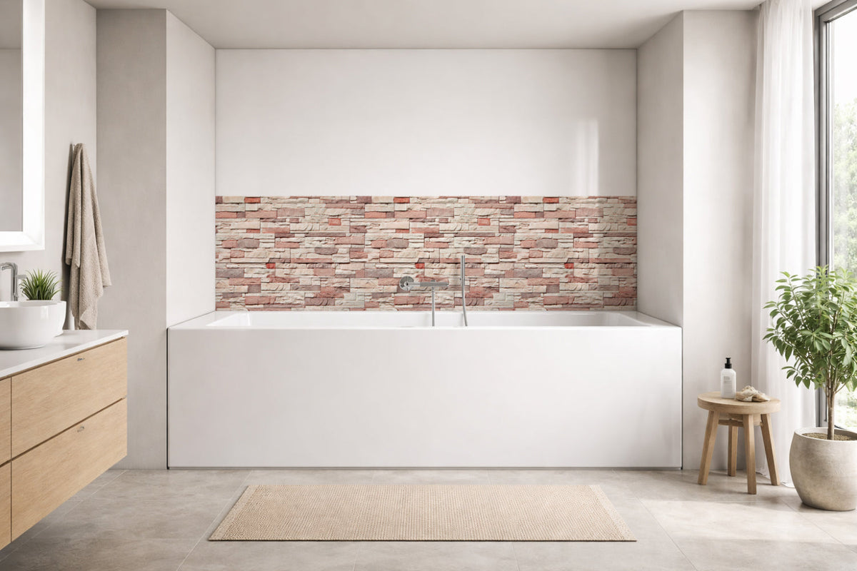 Badrückwand Steinoptik