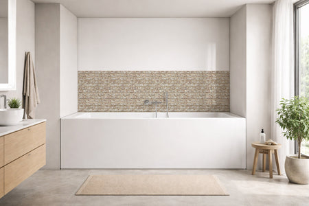 Badrückwand Steinoptik