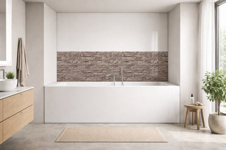 Badrückwand Steinoptik
