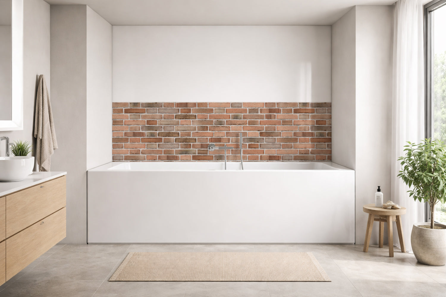 Badrückwand Steinoptik