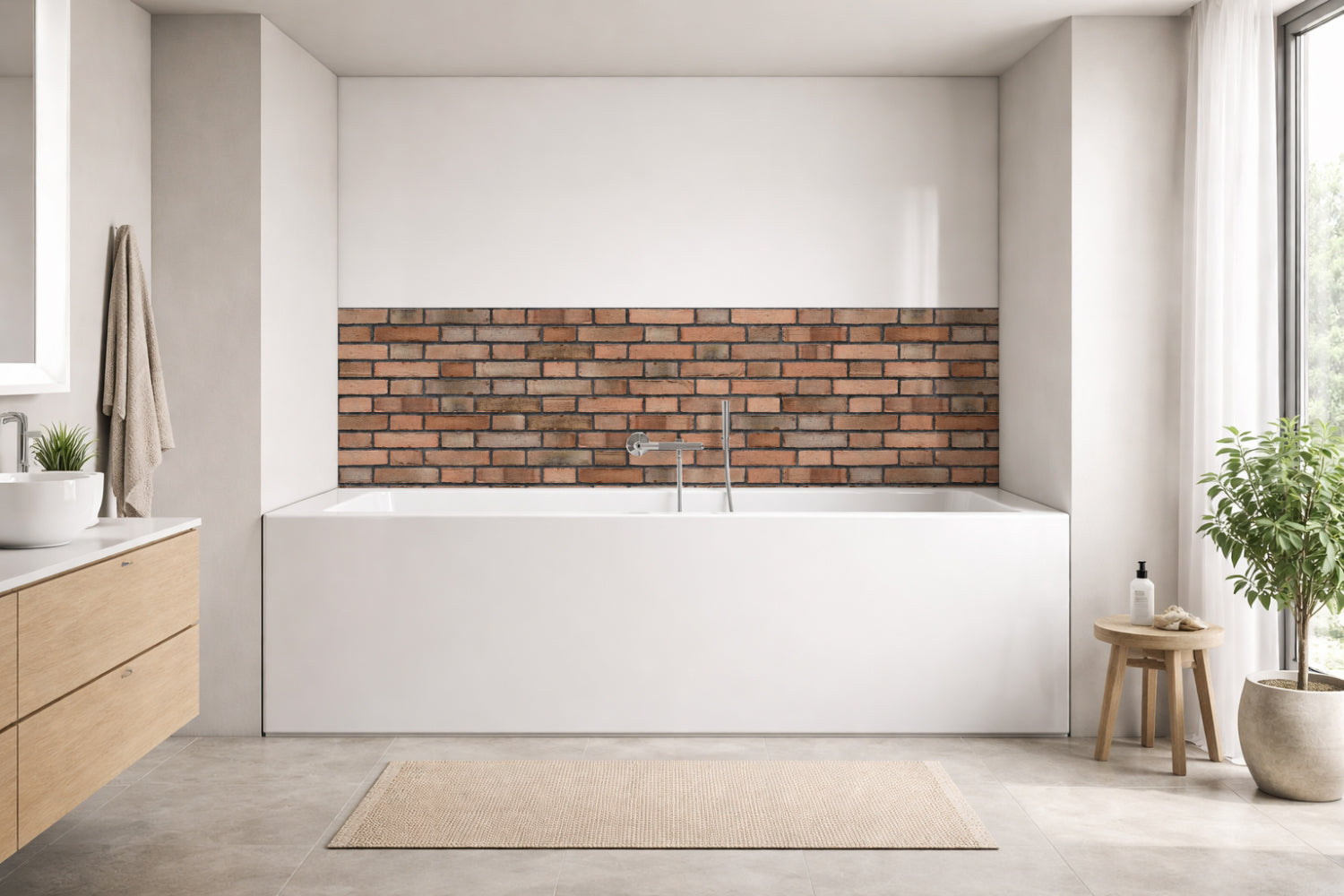 Badrückwand Steinoptik