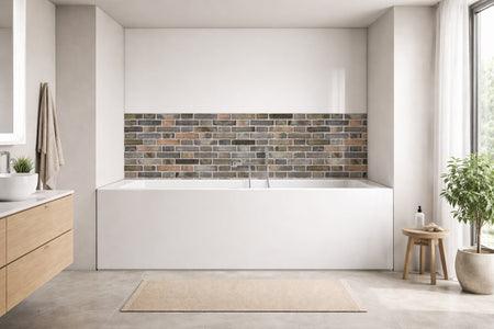 Badrückwand Steinoptik