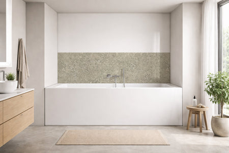 Badrückwand Steinoptik