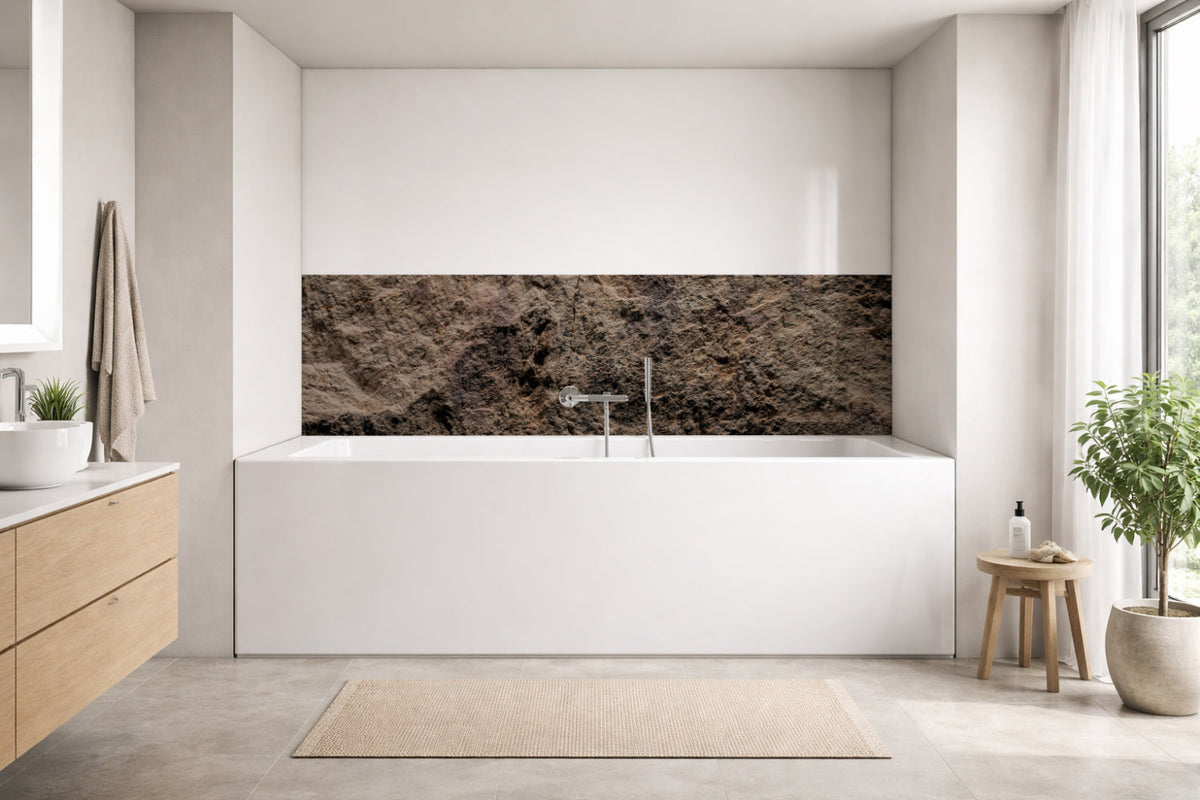 Badrückwand Steinoptik