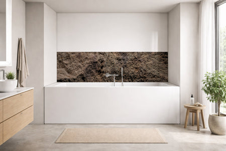 Badrückwand Steinoptik