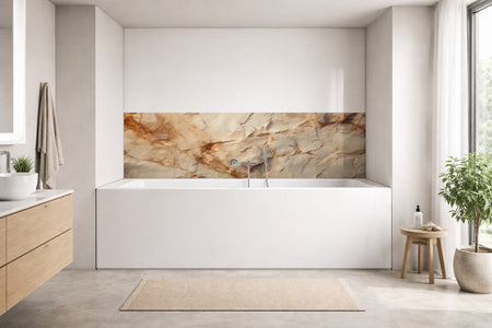 Badrückwand Steinoptik