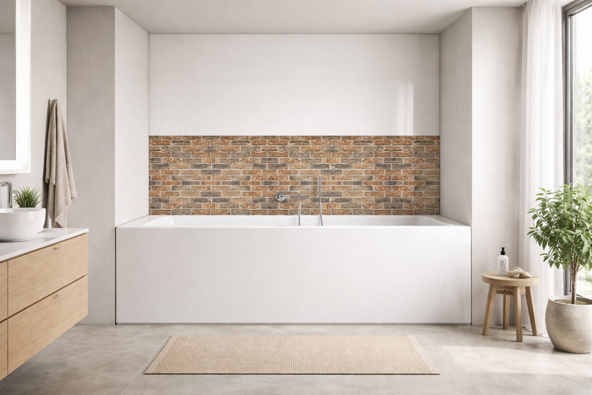 Badrückwand Steinoptik