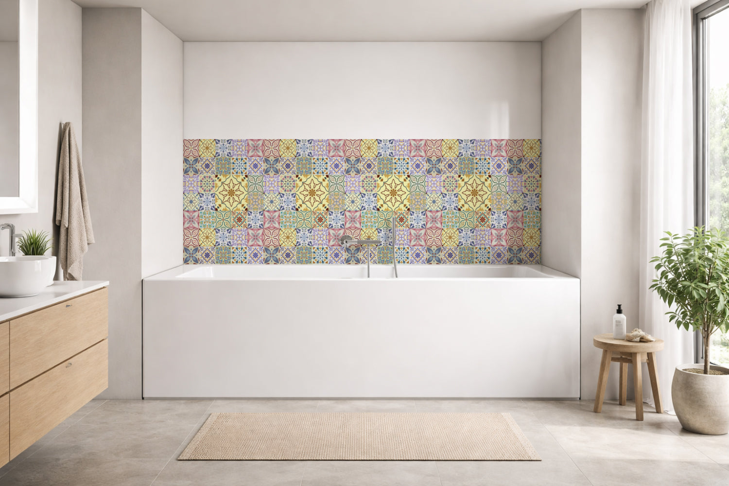 Badrückwand Patchwork