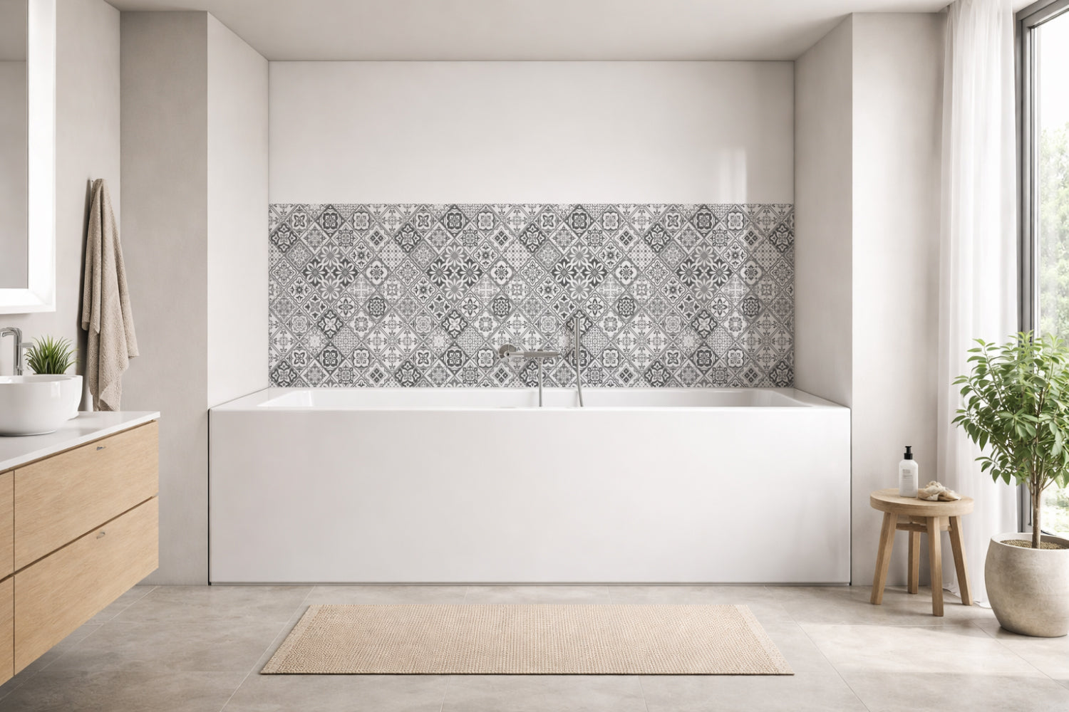 Badrückwand Patchwork