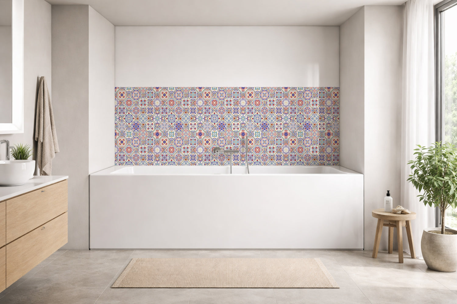 Badrückwand Patchwork
