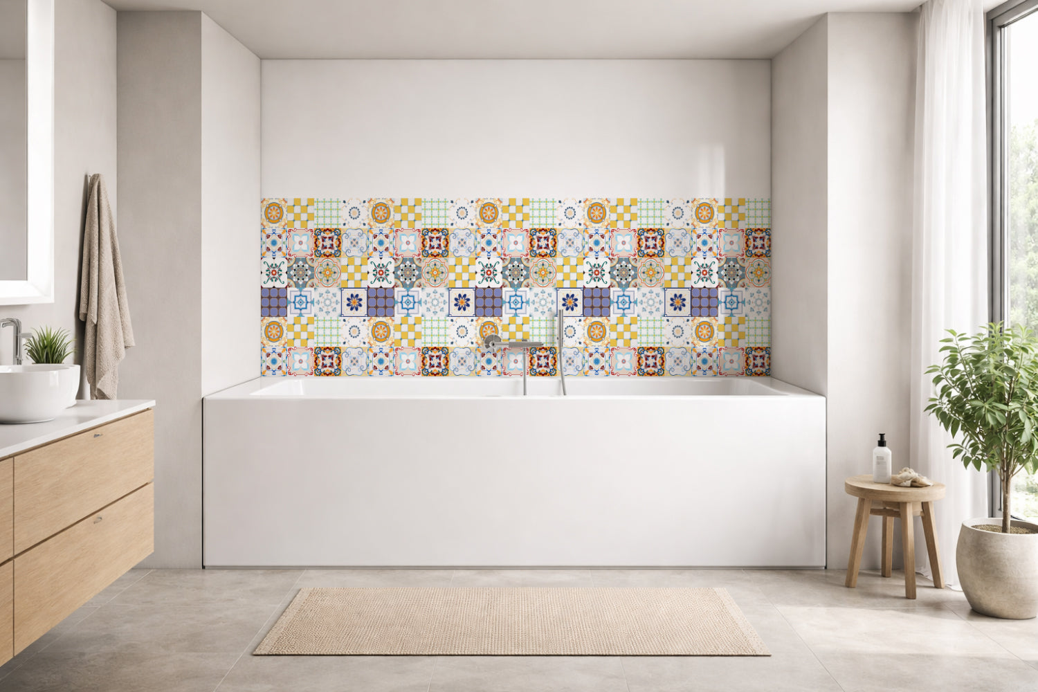 Badrückwand Patchwork
