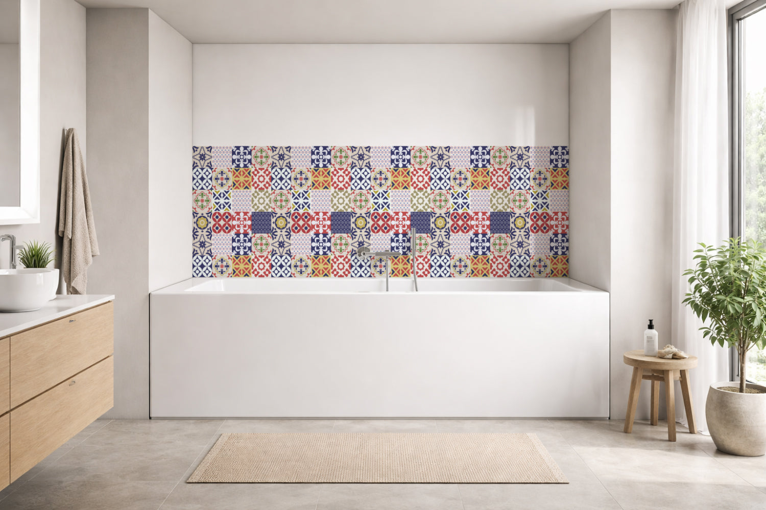 Badrückwand Patchwork