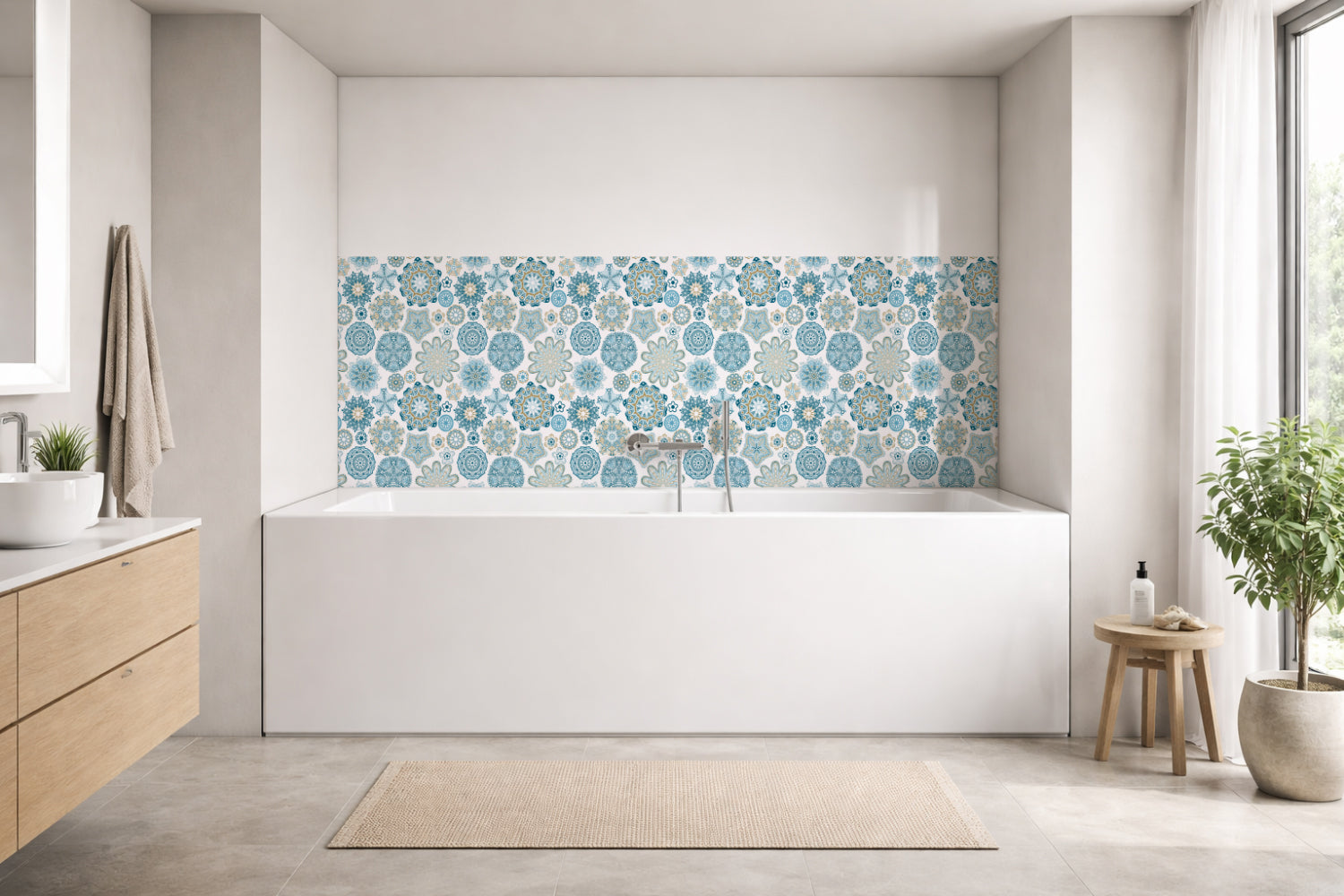 Badrückwand Patchwork