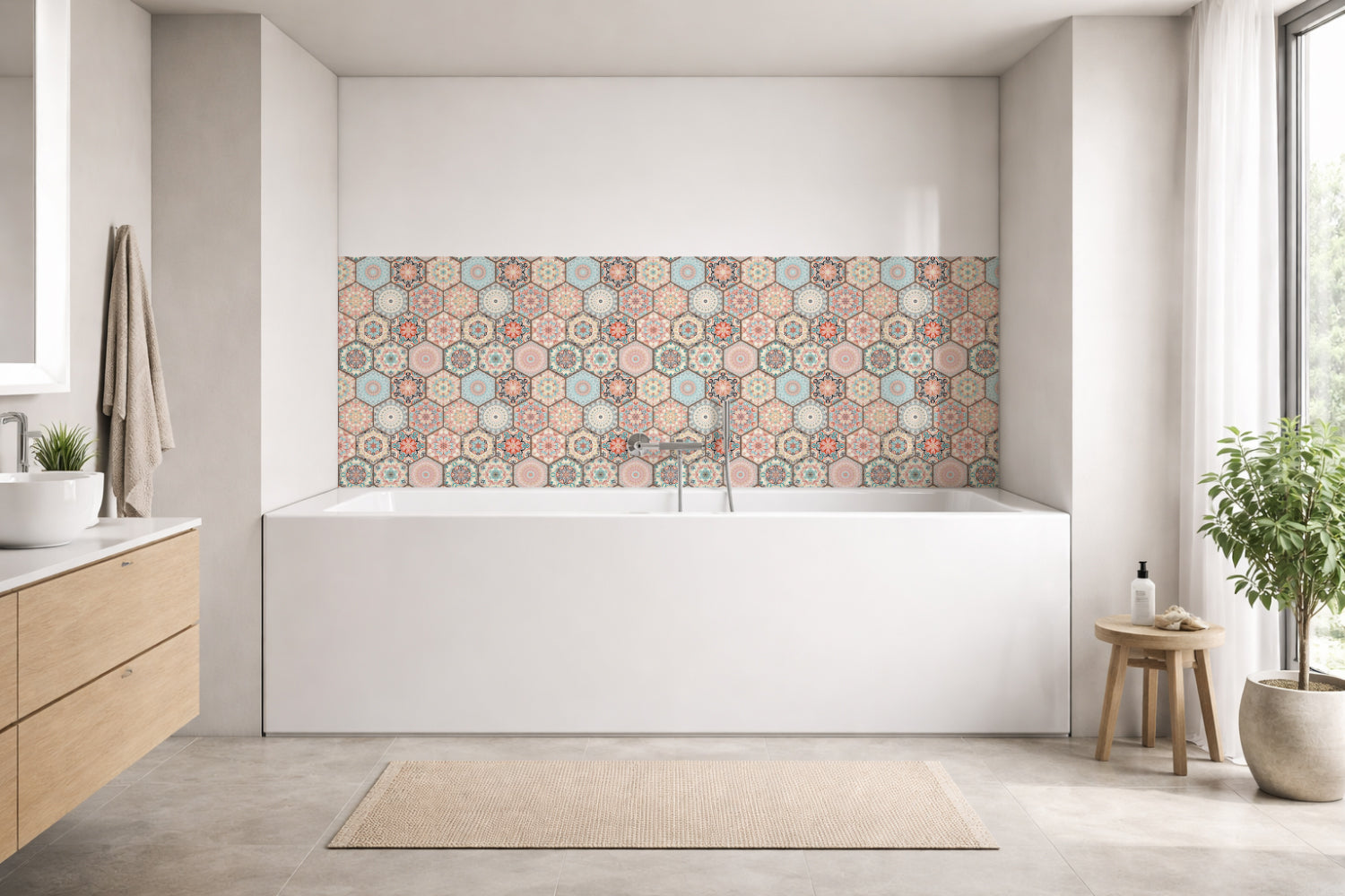 Badrückwand Patchwork