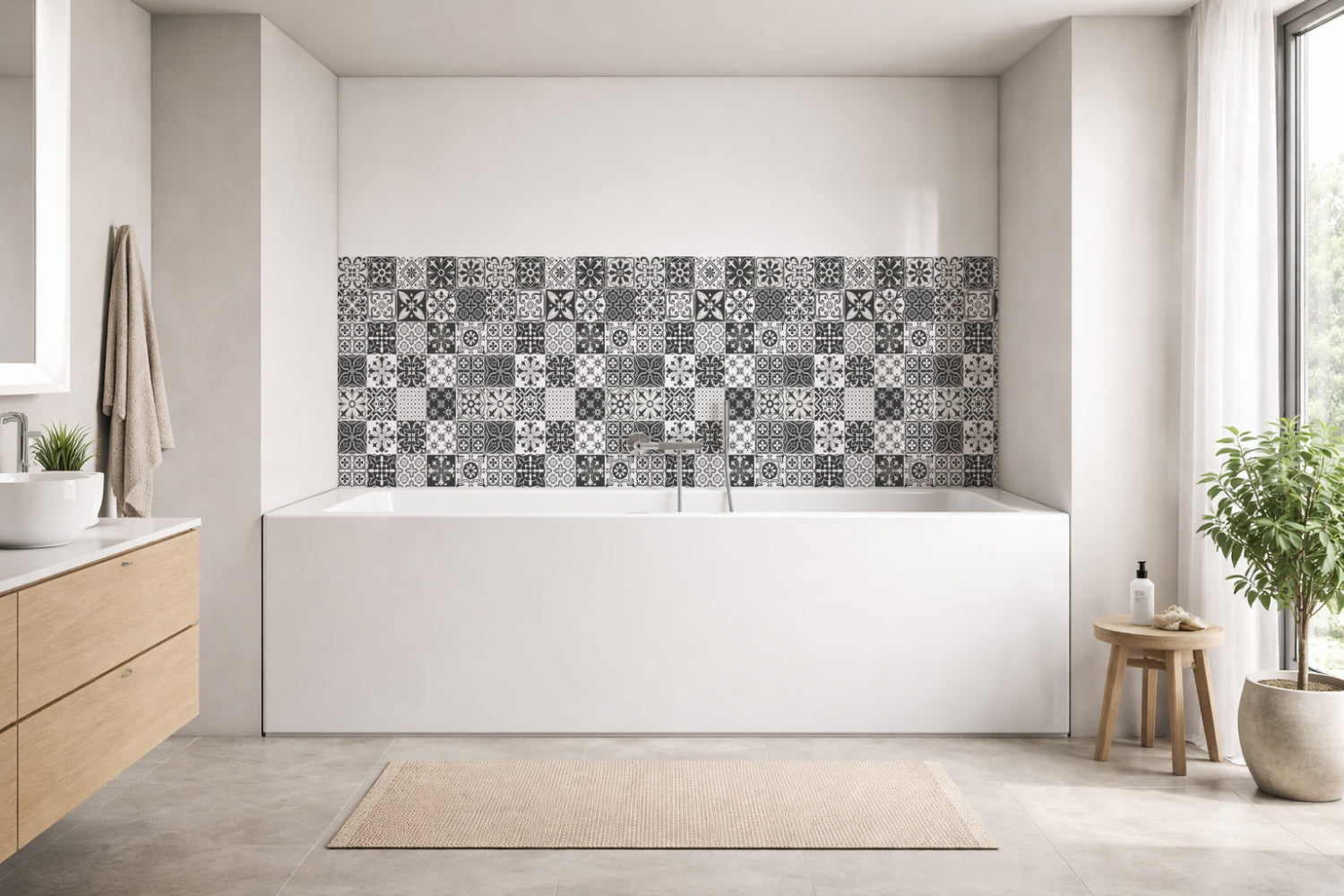 Badrückwand Patchwork