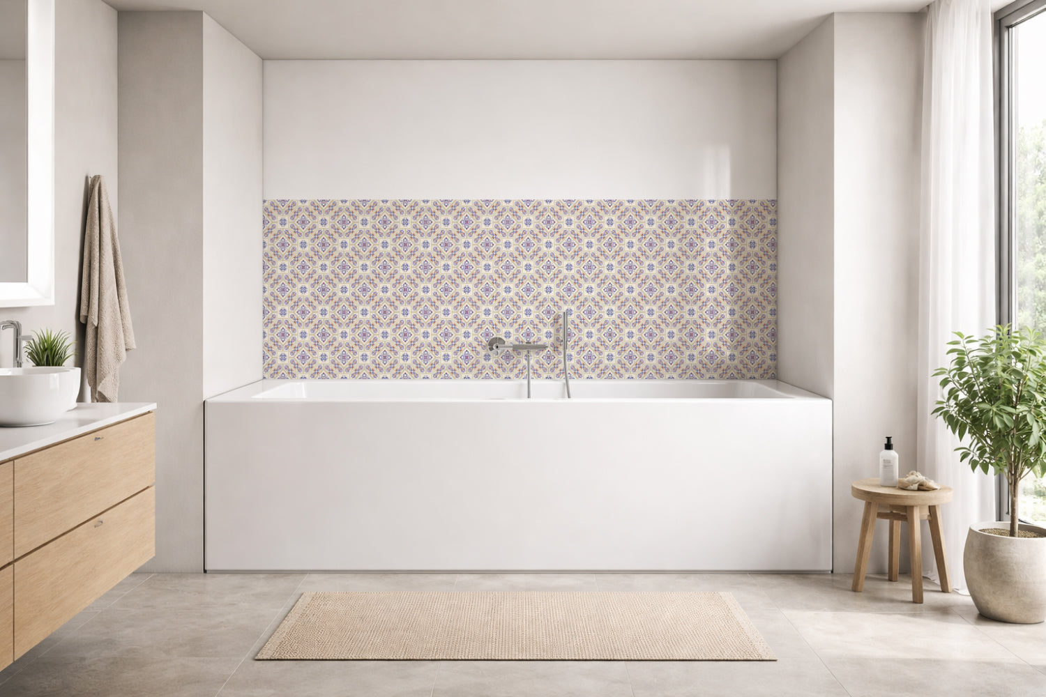 Badrückwand Patchwork