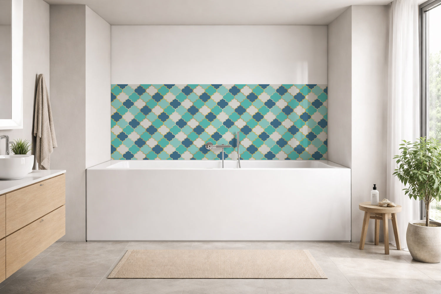 Badrückwand Patchwork