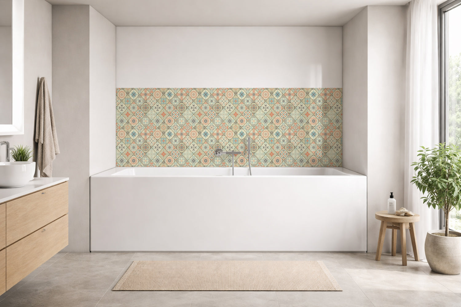 Badrückwand Patchwork