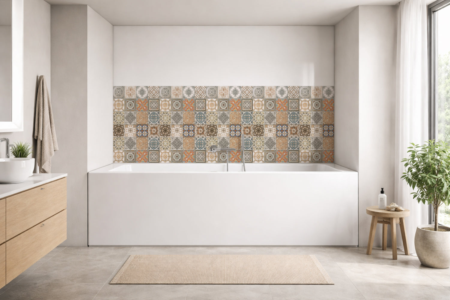Badrückwand Patchwork
