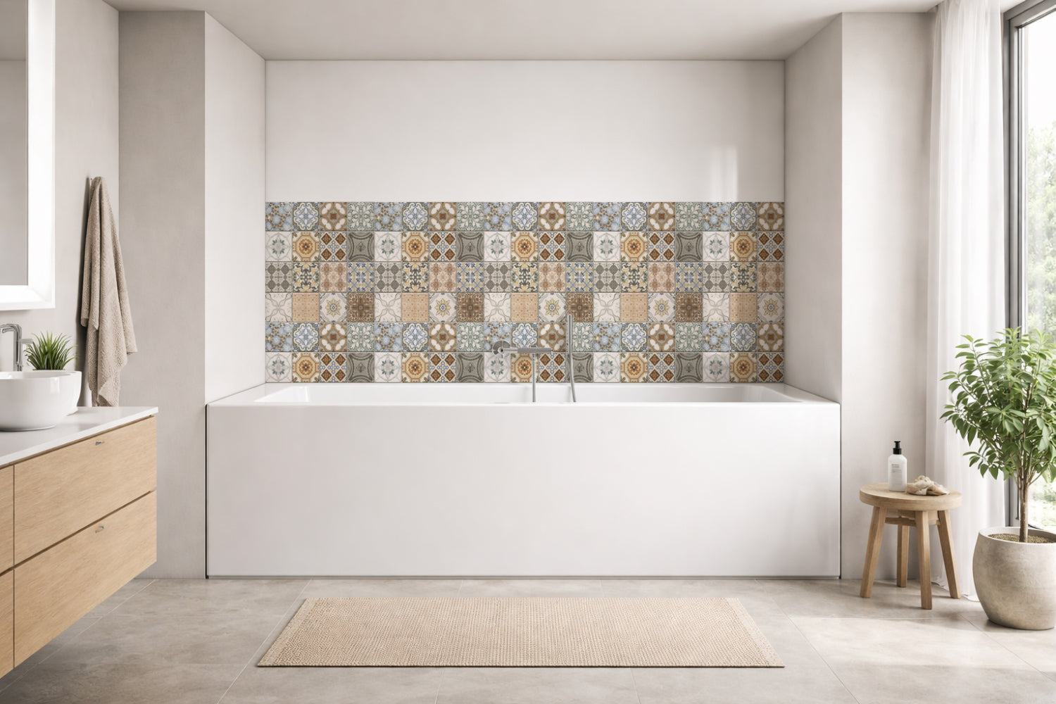 Badrückwand Patchwork