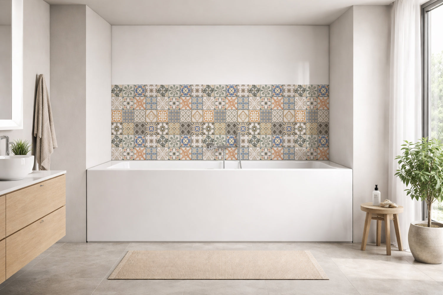 Badrückwand Patchwork