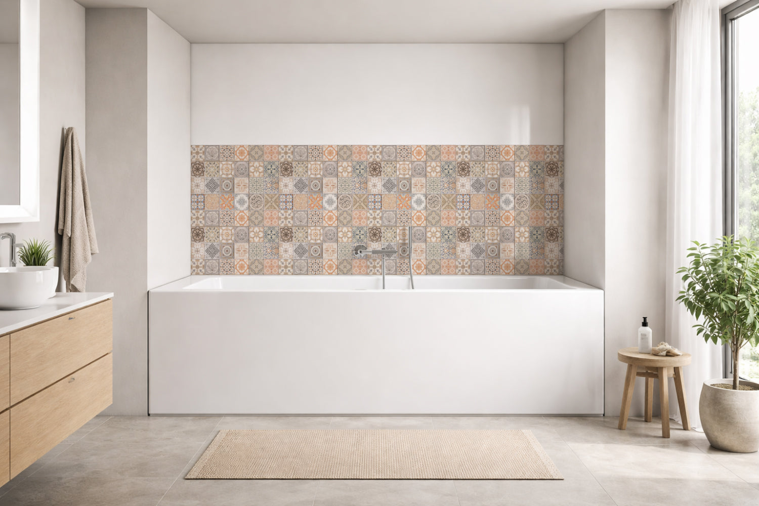Badrückwand Patchwork