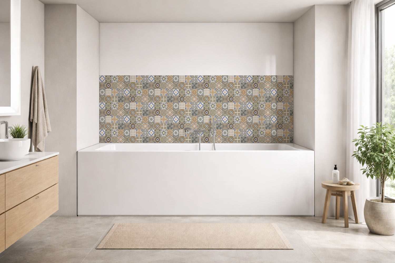 Badrückwand Patchwork