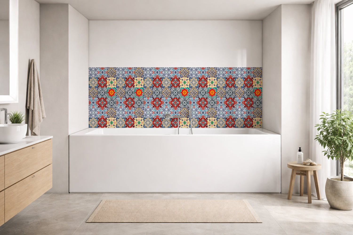 Badrückwand Patchwork