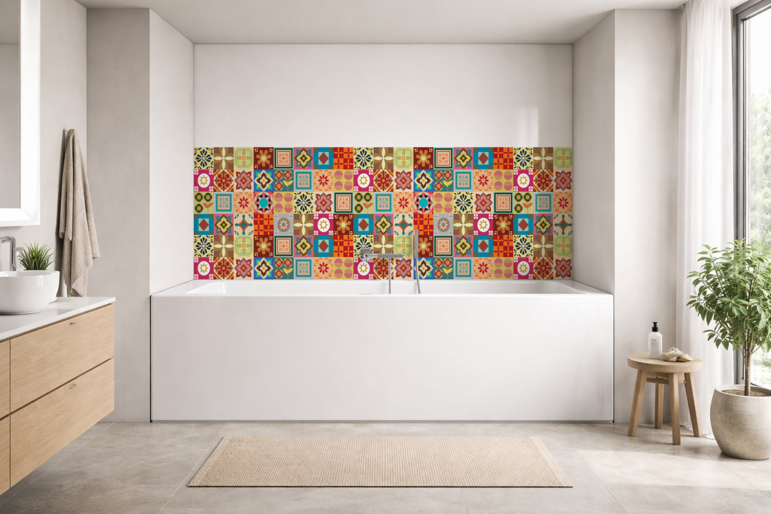 Badrückwand Patchwork